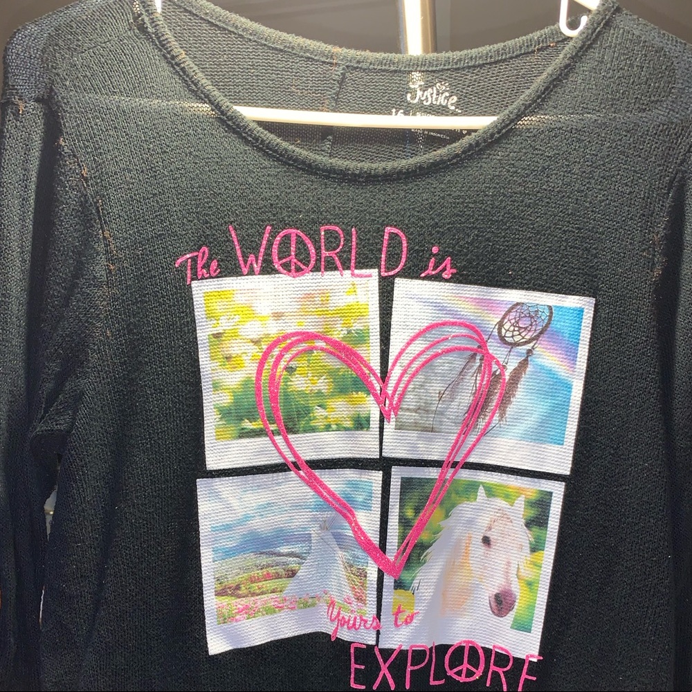 Justice Women’s World Blouse Black Size 16
